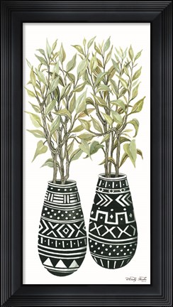Framed Mud Cloth Vase I Print