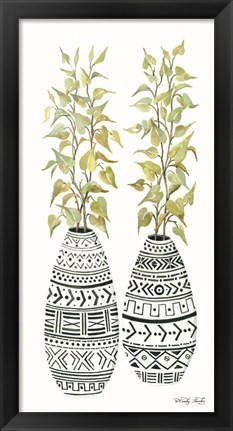 Framed Mud Cloth Vase II Print