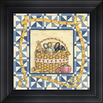 Framed Quilt Basket Print