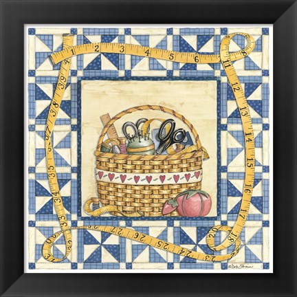 Framed Quilt Basket Print