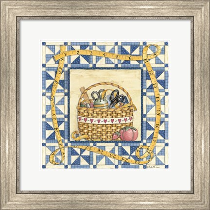 Framed Quilt Basket Print
