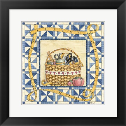 Framed Quilt Basket Print