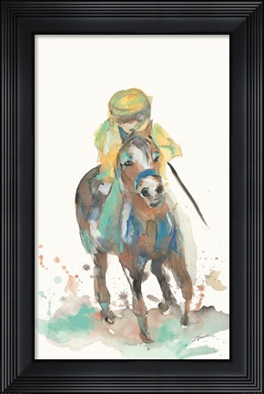 Framed Jockey and His Horse Print