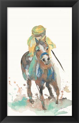 Framed Jockey and His Horse Print