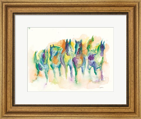 Framed Watercolor Horses Print