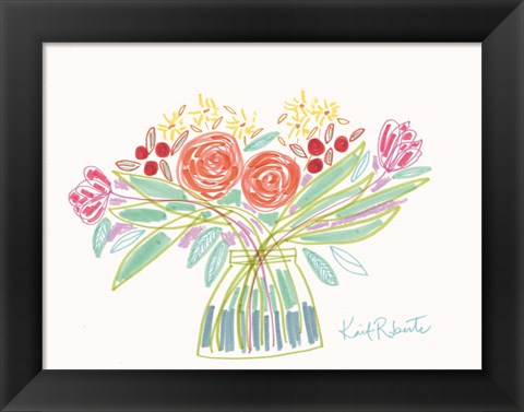 Framed February Bouquet Print