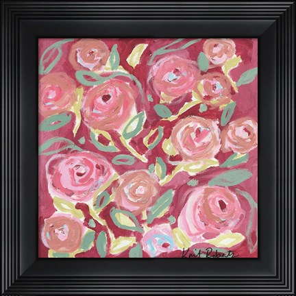 Framed Blooming in Rose Print