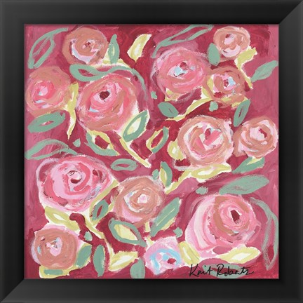 Framed Blooming in Rose Print