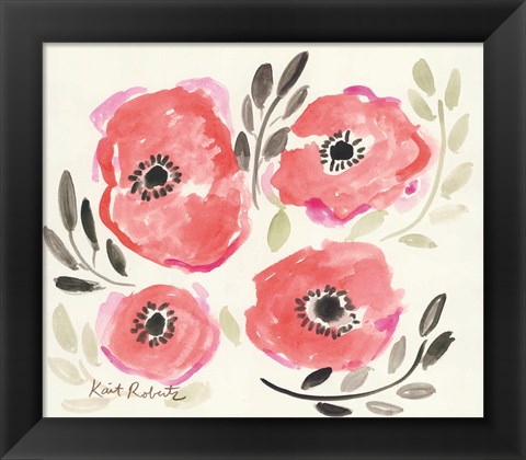 Framed Poppies in Punch Print