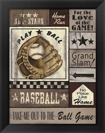 Framed Baseball All Stars Print