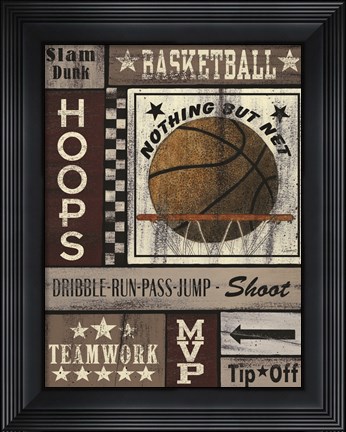 Framed Basketball Hoops Print