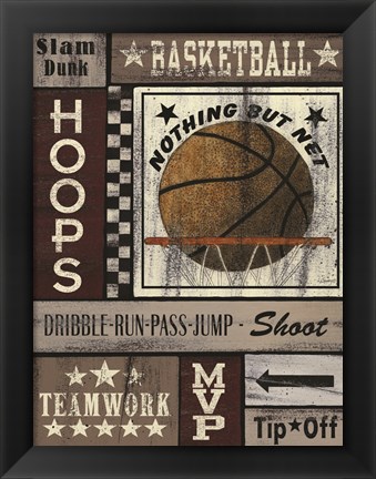 Framed Basketball Hoops Print