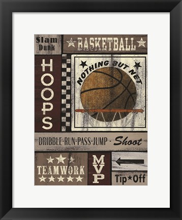 Framed Basketball Hoops Print