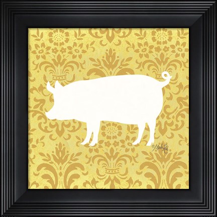 Framed Pig Silhouette Print