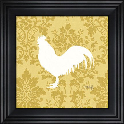 Framed Rooster Silhouette Print
