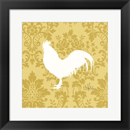 Framed Rooster Silhouette Print