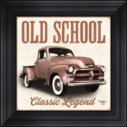 Framed Old School Vintage Trucks I Print