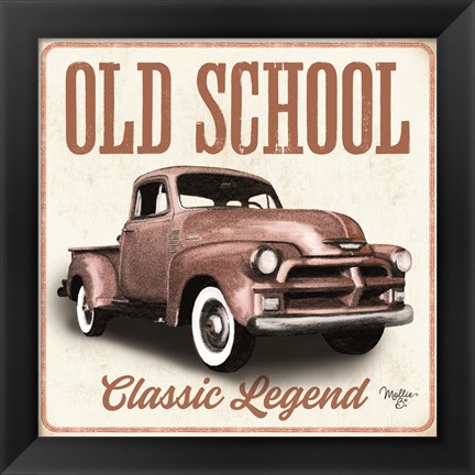 Framed Old School Vintage Trucks I Print