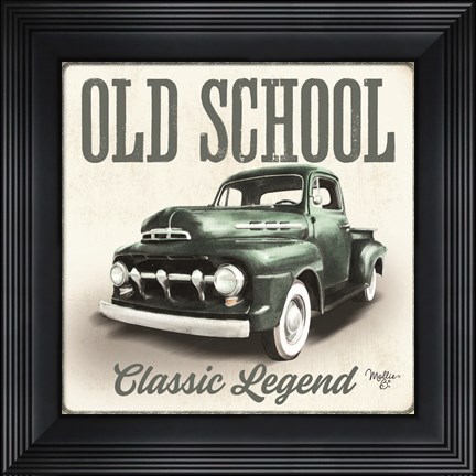 Framed Old School Vintage Trucks III Print