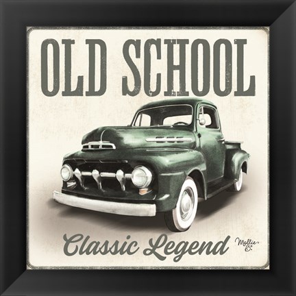 Framed Old School Vintage Trucks III Print