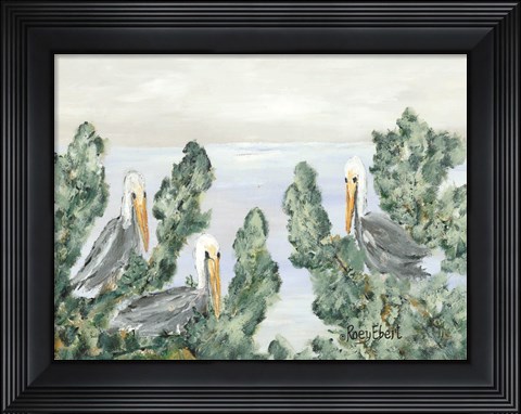 Framed Pelican Perch Print