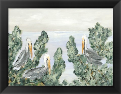 Framed Pelican Perch Print