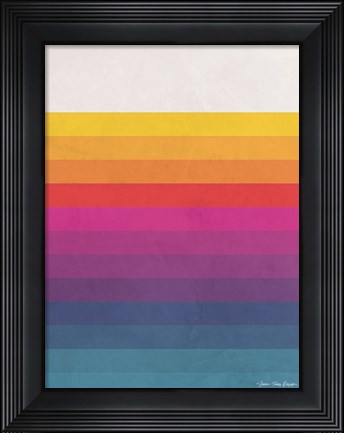Framed Vintage Retro Lines I Print