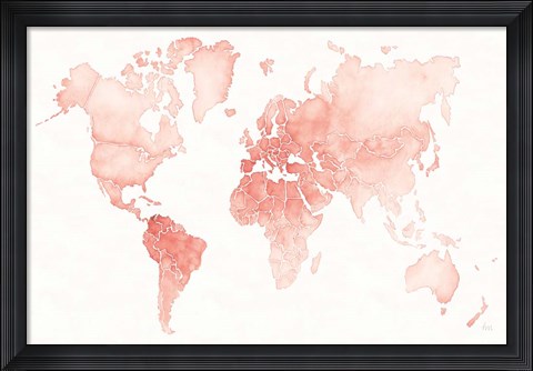 Framed Watercolor Wanderlust Coral Print