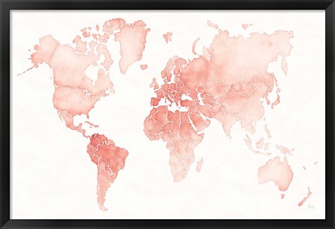 Framed Watercolor Wanderlust Coral Print