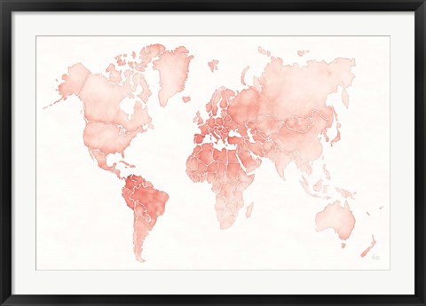 Framed Watercolor Wanderlust Coral Print