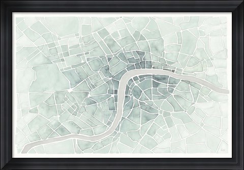 Framed Watercolor Wanderlust London Mint Print