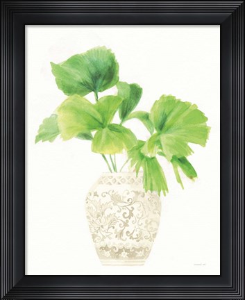 Framed Palm Chinoiserie IV Cream Print