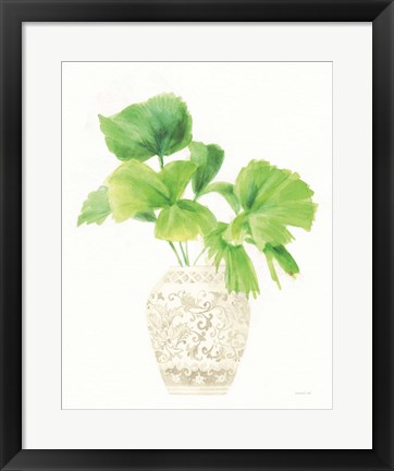 Framed Palm Chinoiserie IV Cream Print