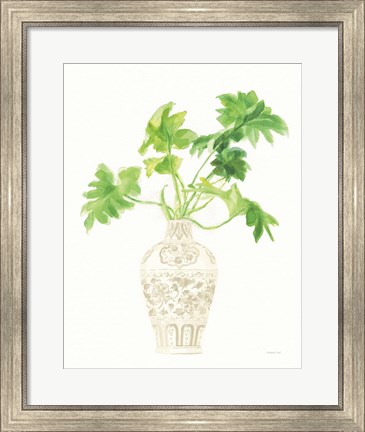 Framed Palm Chinoiserie III Cream Print