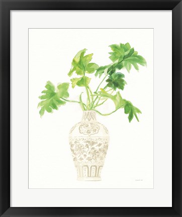 Framed Palm Chinoiserie III Cream Print