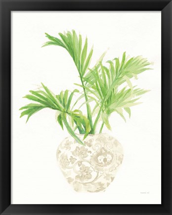 Framed Palm Chinoiserie II Cream Print