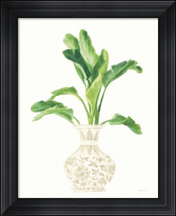 Framed Palm Chinoiserie I Cream Print