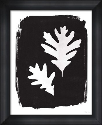 Framed Nature by the Lake Leaves IV Black Print
