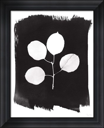 Framed Nature by the Lake Leaves II Black Print