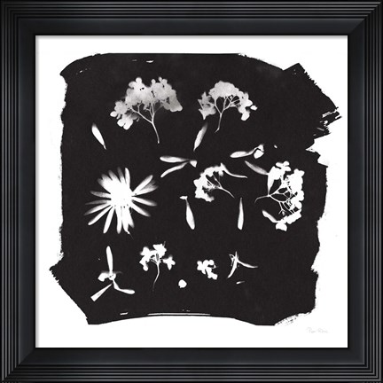 Framed Nature by the Lake Flowers IV Black Print
