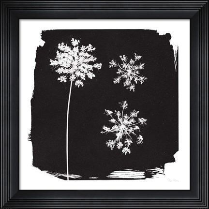 Framed Nature by the Lake Flowers III Black Print