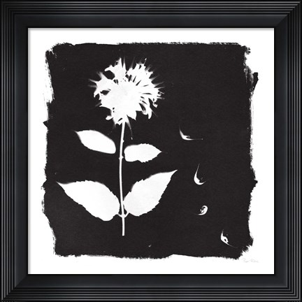 Framed Nature by the Lake Flowers II Black Print