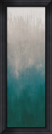 Framed Silver Wave I Green Gray Print