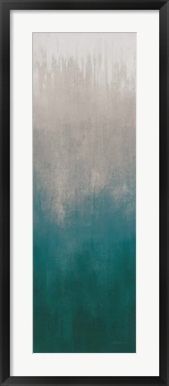 Framed Silver Wave I Green Gray Print