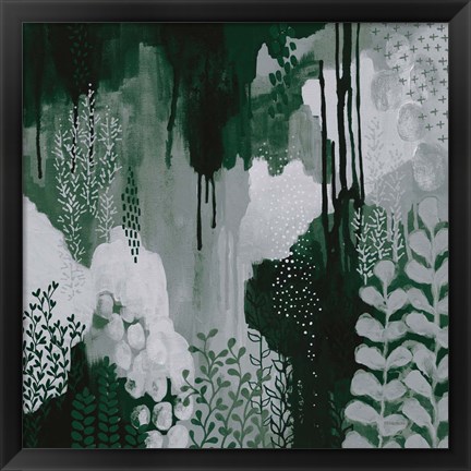 Framed Green Forest I Print