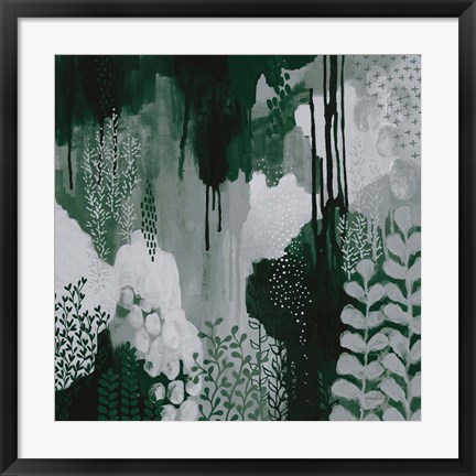 Framed Green Forest I Print