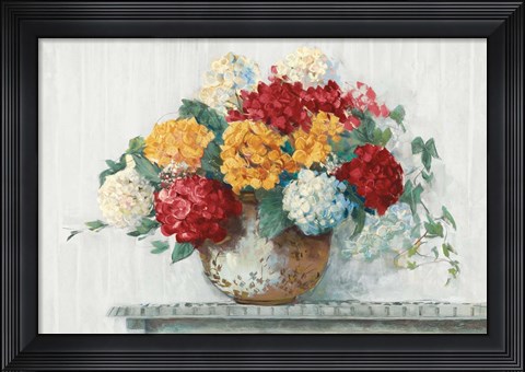 Framed Fall Hydrangea Cottage Crop Print