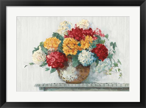 Framed Fall Hydrangea Cottage Crop Print