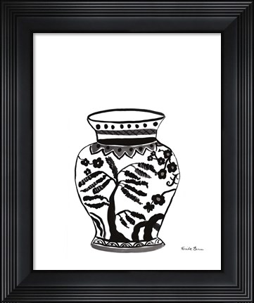 Framed Chinoiserie IV v2 Black Print