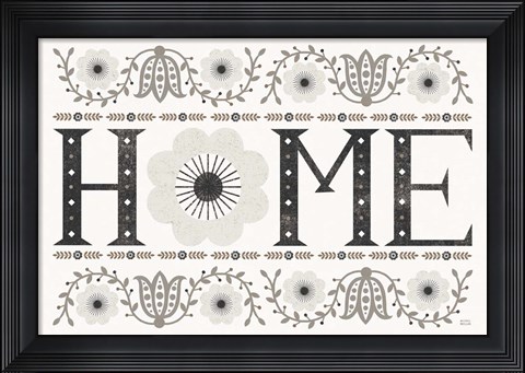 Framed Folk Lodge Home v2 Neutral Print